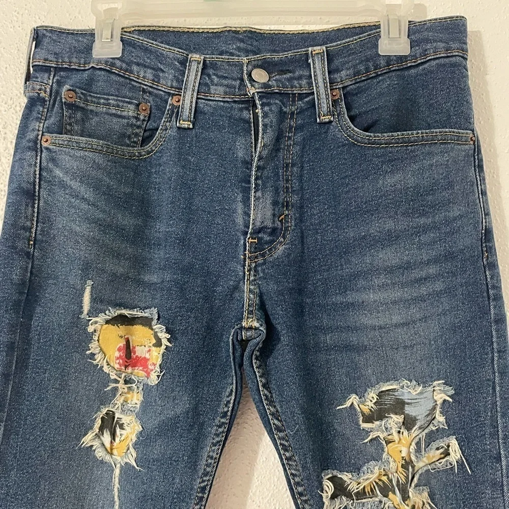 EUC Levi’s 511 Slim Fit Jeans - Blue patchwork Size 31X30